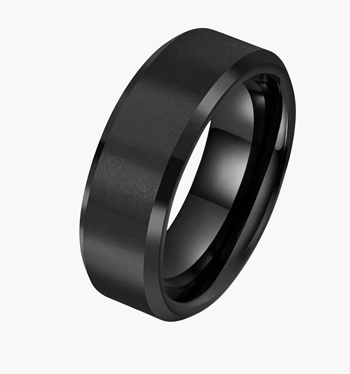 Unique Men's Wedding Band Black, Promise Ring, Tungsten Band Rellery