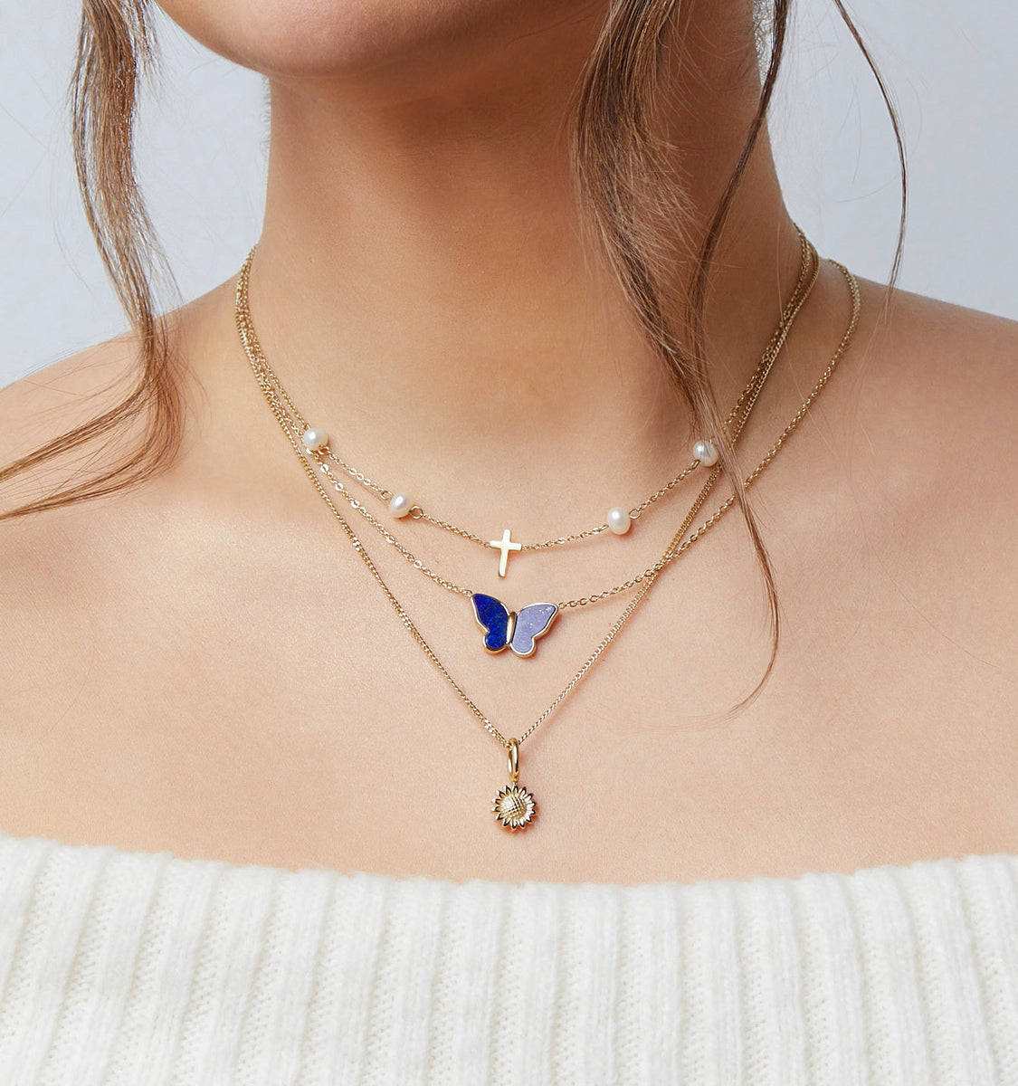 Cross Pearl Link Necklace – Rellery