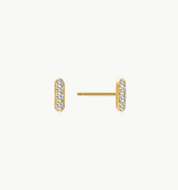 Gold Pave Stud Earrings
