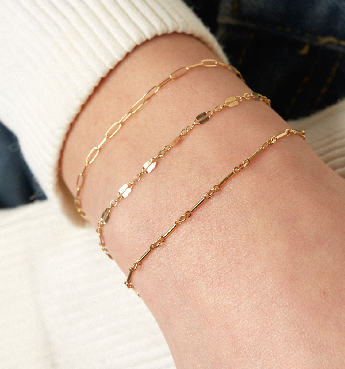 ブレスレット LANARCHIVE twisted mix chain bracelet 230325_Rellery0469-