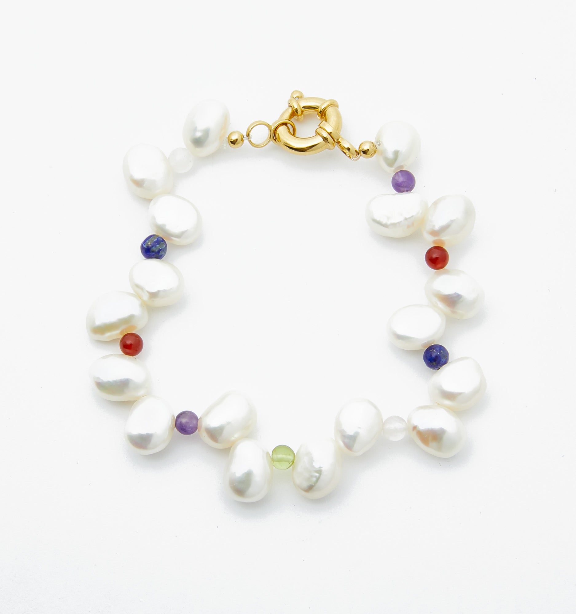 Freshwater Pearl Bracelet With Gemstones