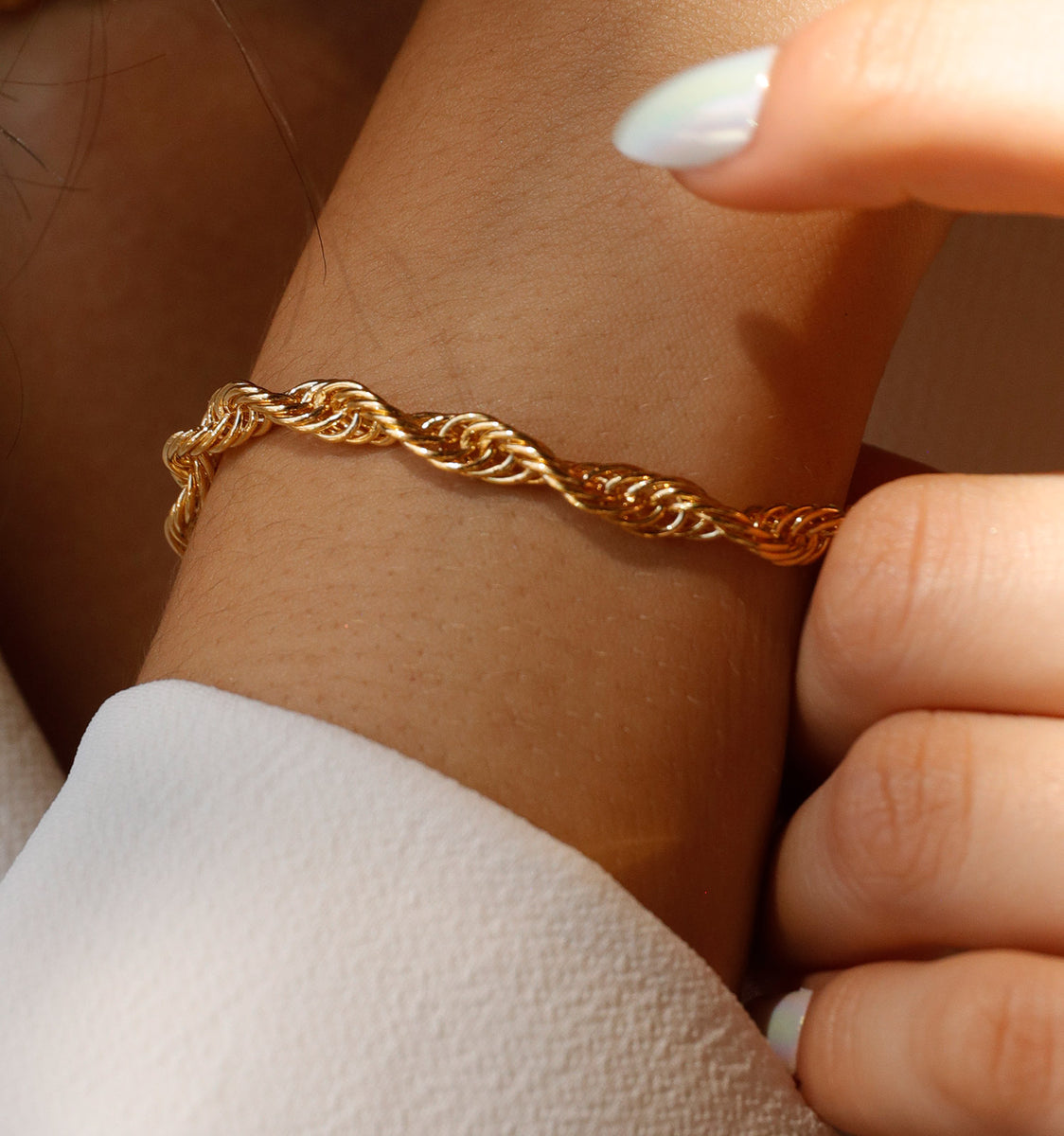 【HYERES LOR】23SS★ H edition BR(Y) Rope Chain Bracelet 10K Hollow Gold Rope Chain Bracelet - 8