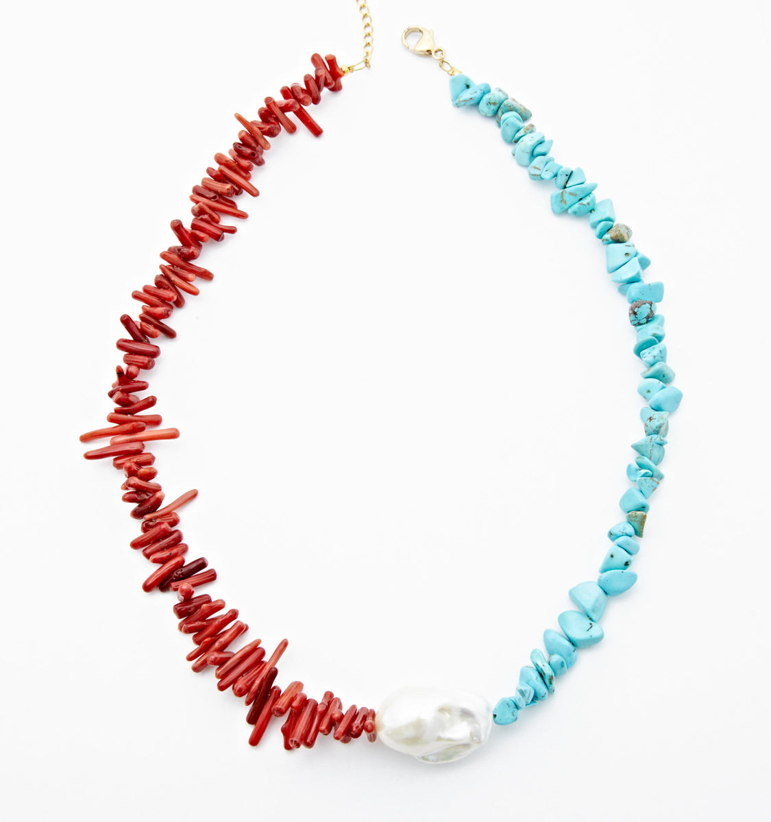 Statement Turquoise Pearl Necklace – Rellery display picture 3