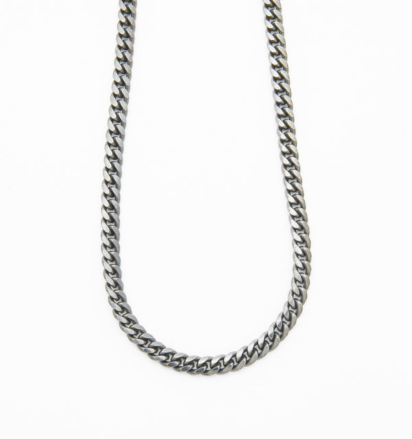 Curb Chain Necklace in Black Rhodium