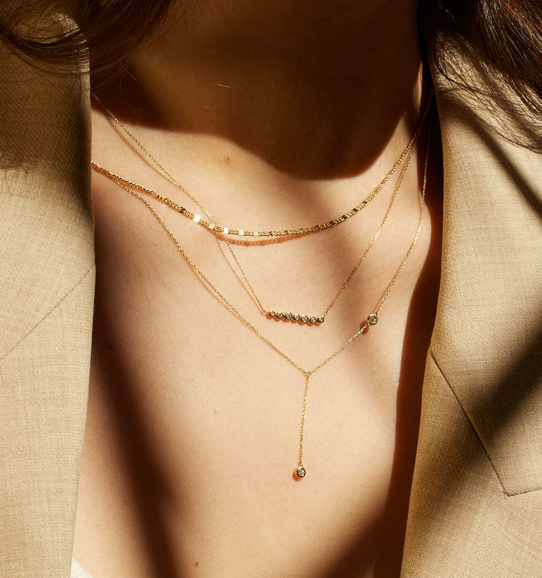 Studded Bar Diamond Necklace