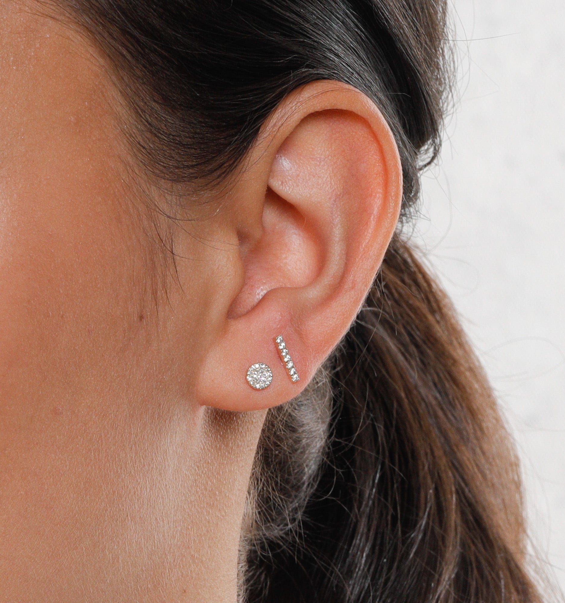 Pave Disk Diamond Stud Earrings