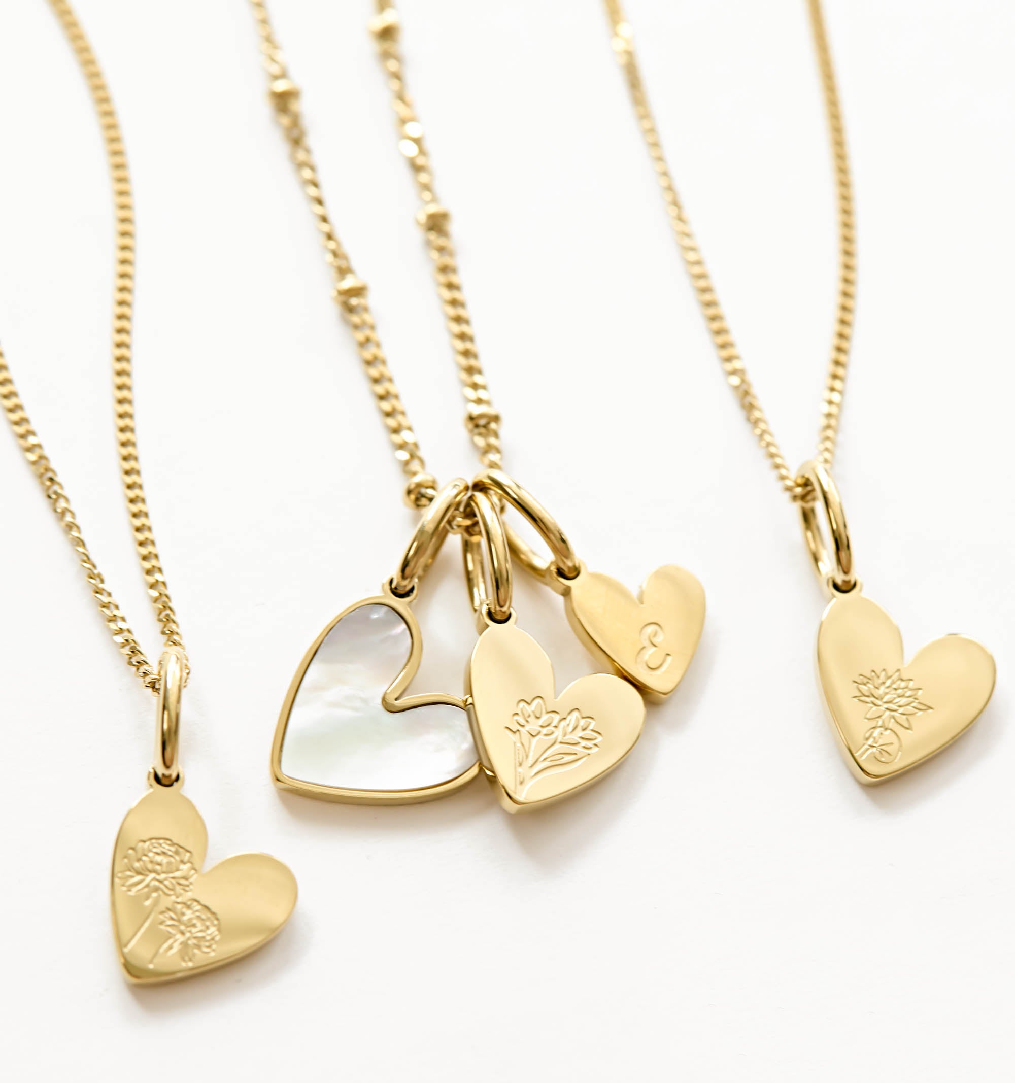 Birth Flower Heart Necklace