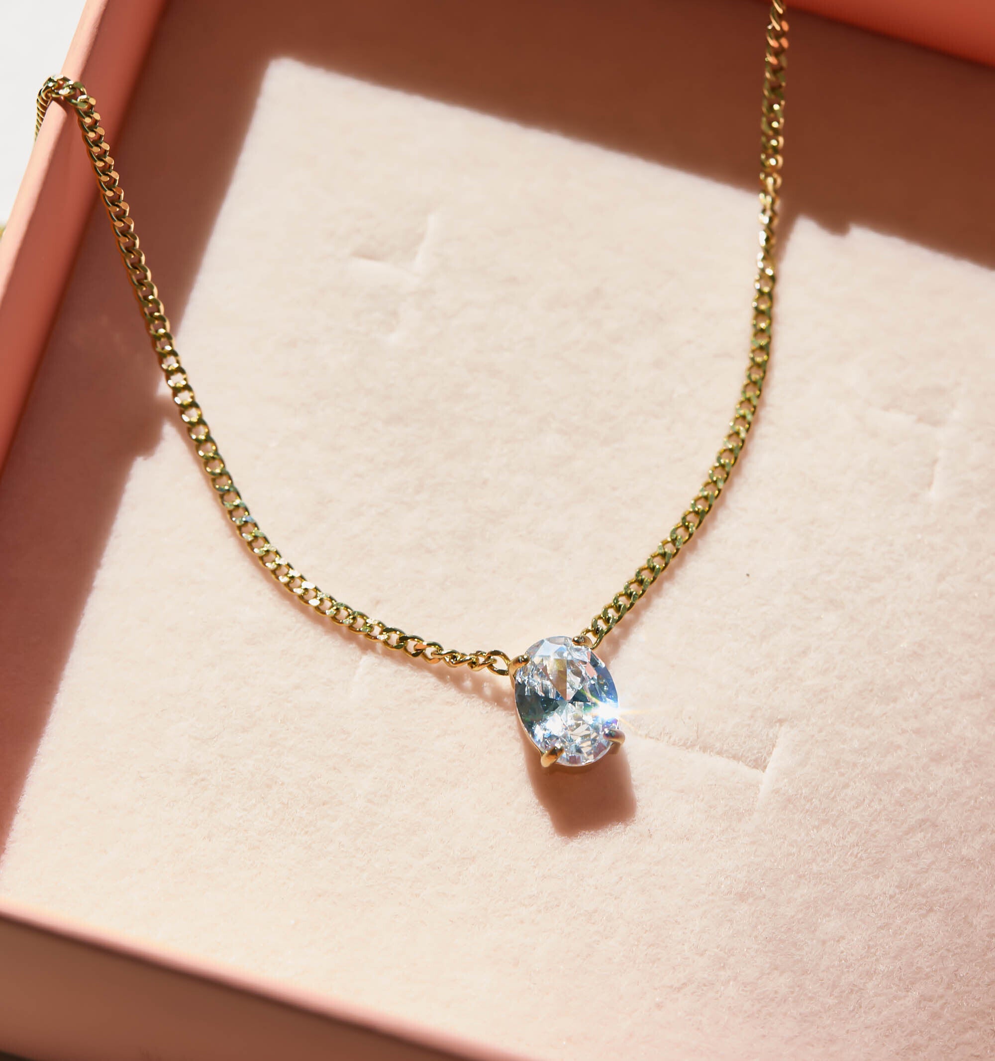 Oval CZ Diamond Necklace