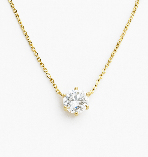 Solitaire CZ Diamond Necklace