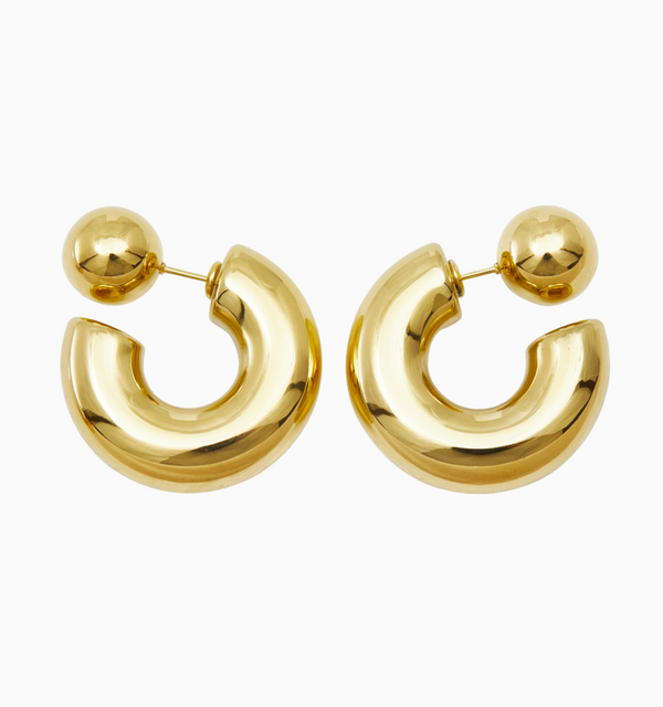Amberly Reversible Hoop Earrings - Sphere