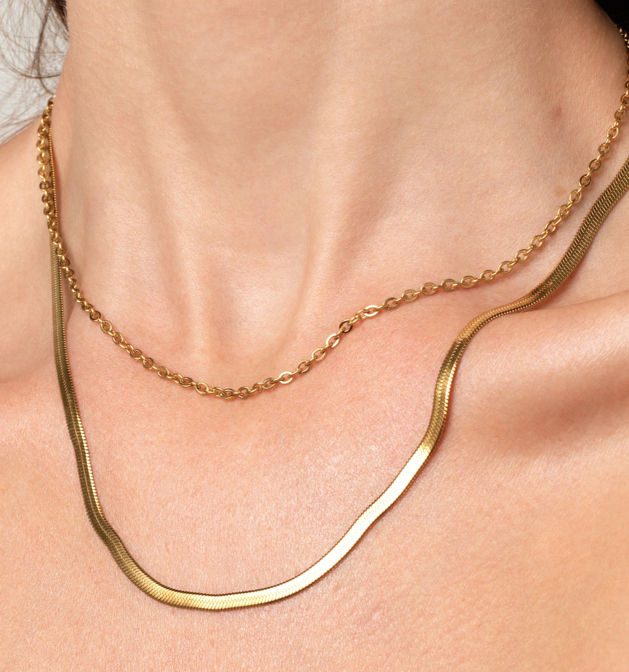 Gold Filled Three Layered Herringbone Necklace Triple Snake Chain Gold  Waterproof Jewelry Herringbone Non Tarnish Jewelry Christmas Gift - Etsy  Norway