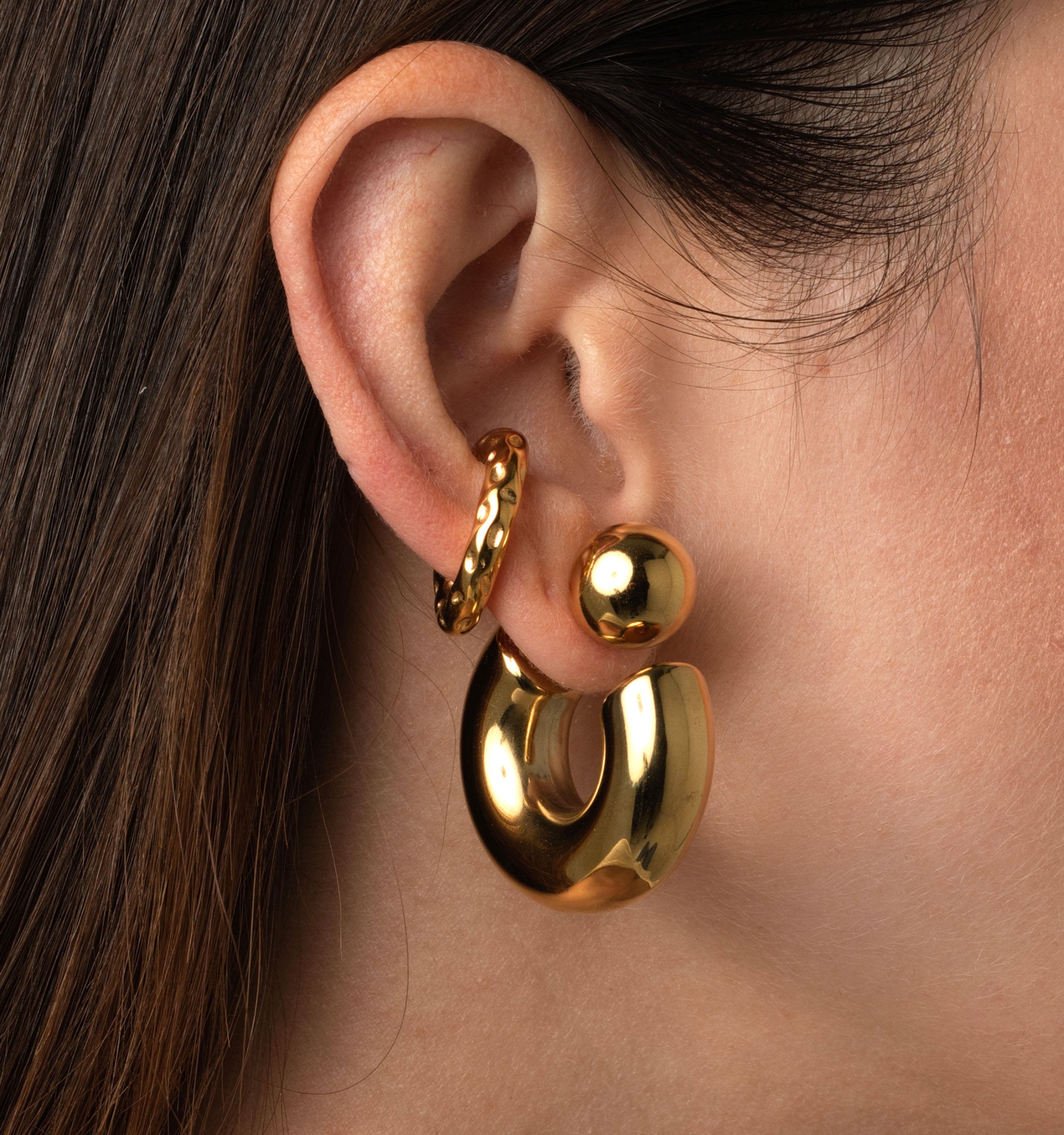 Amberly Reversible Hoop Earrings - Sphere