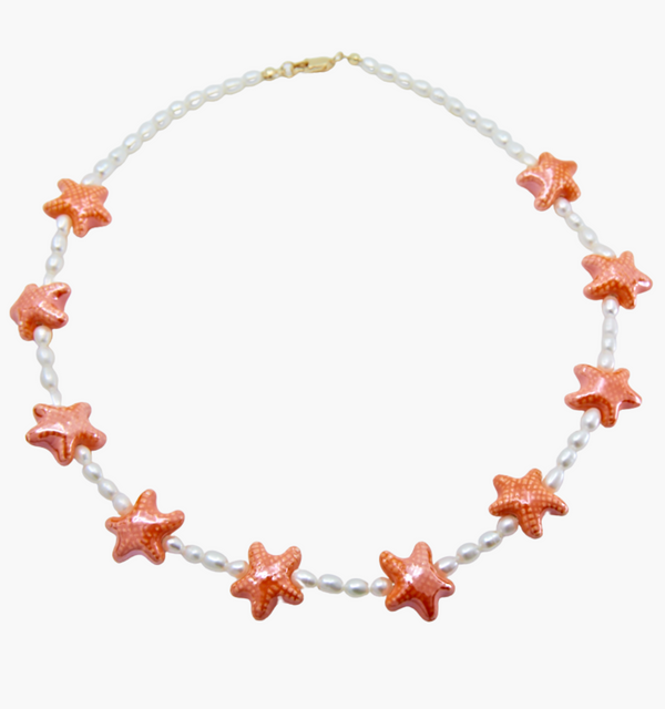 Orange Cosmic Seastar Necklace