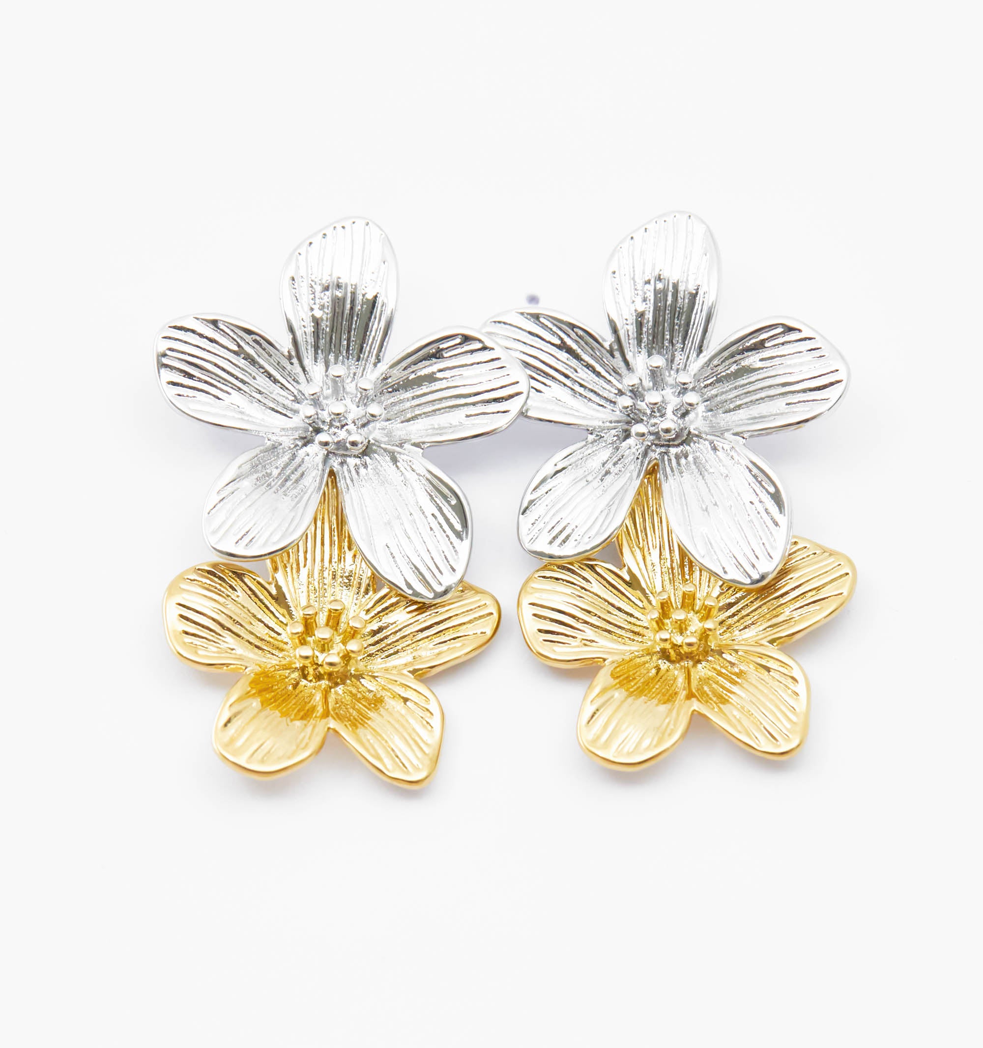 Textured Flower Earrings