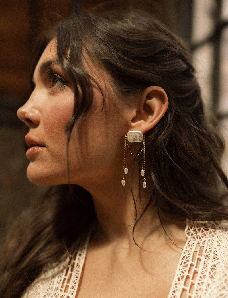 Baroque Pearl Cascade Earrings