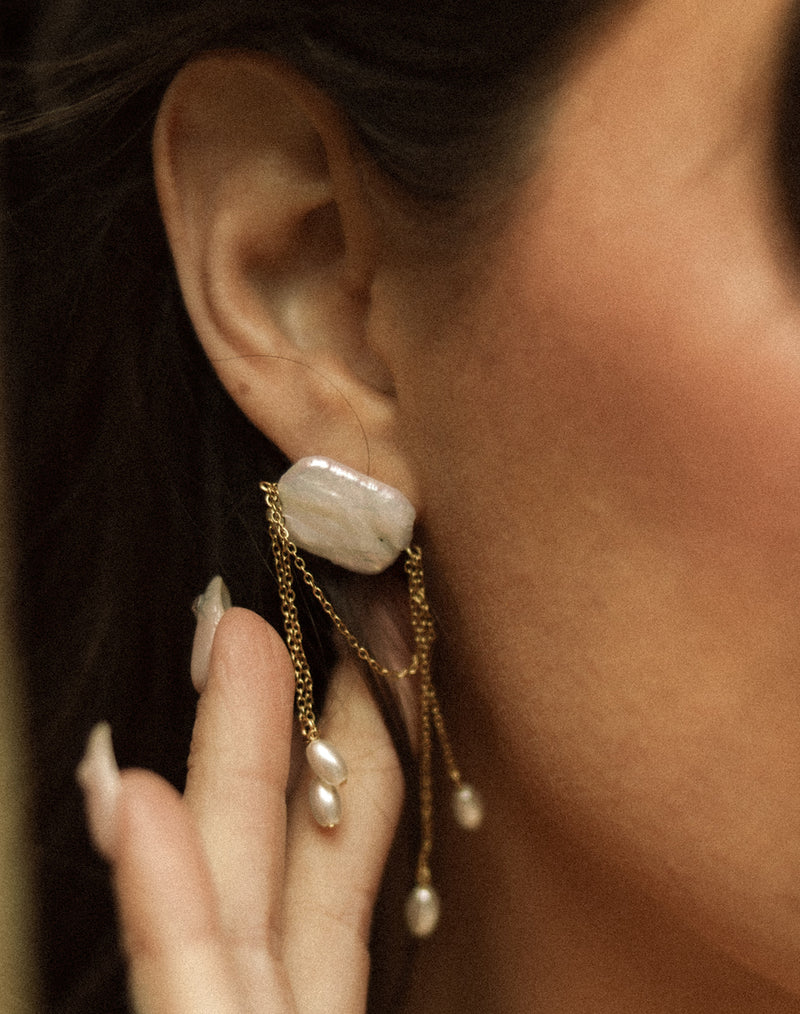 Baroque Pearl Cascade Earrings