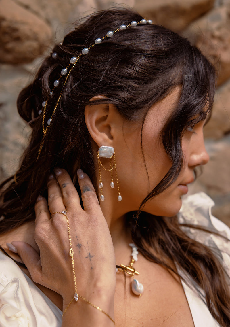 Baroque Pearl Cascade Earrings