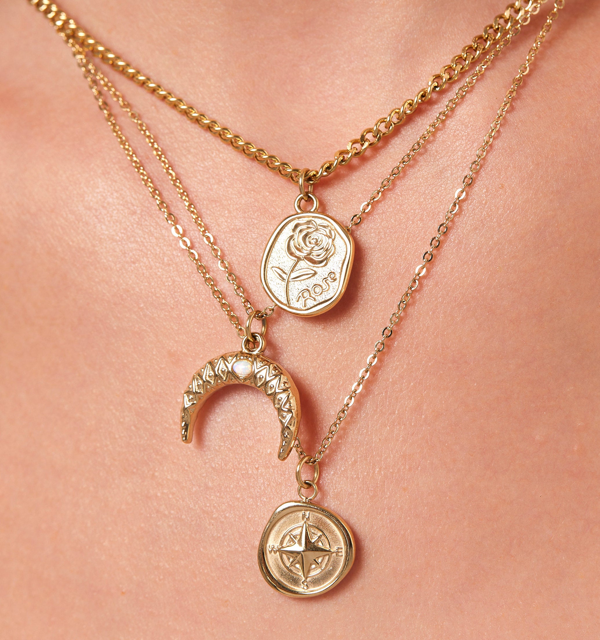 Rose Coin Necklace