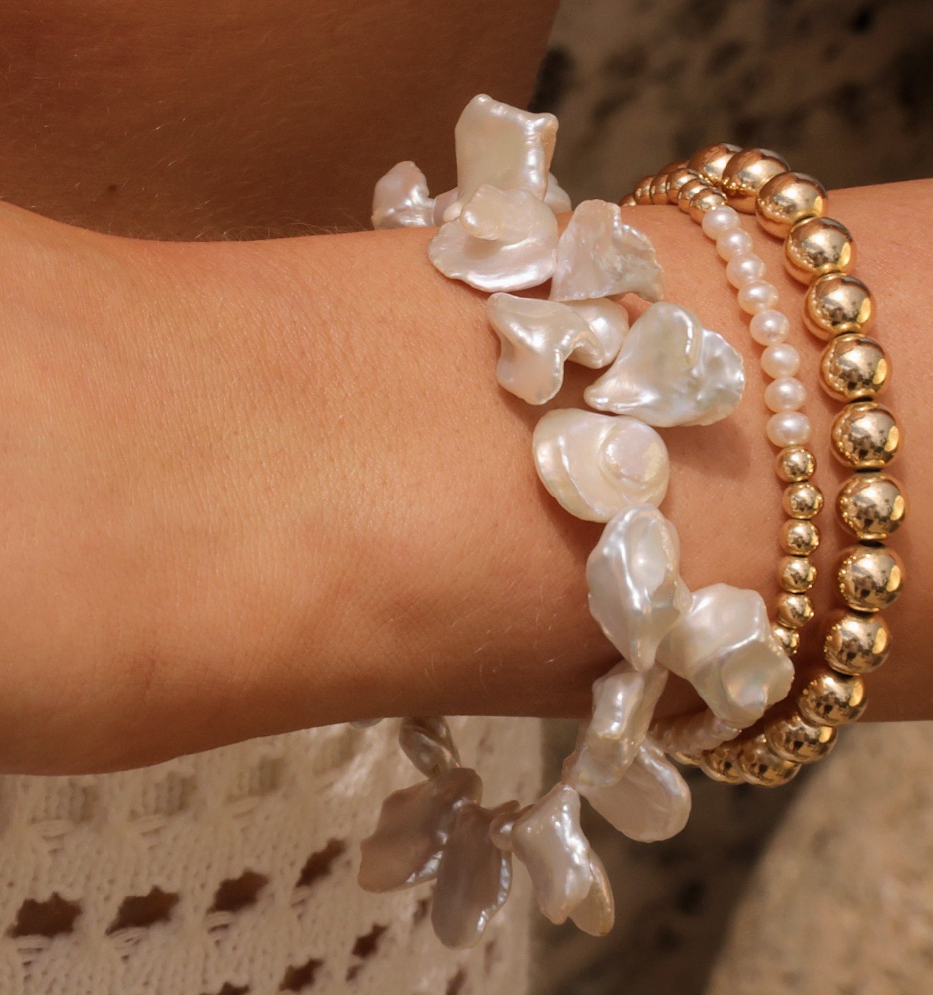 Petal Baroque Pearl Bracelet