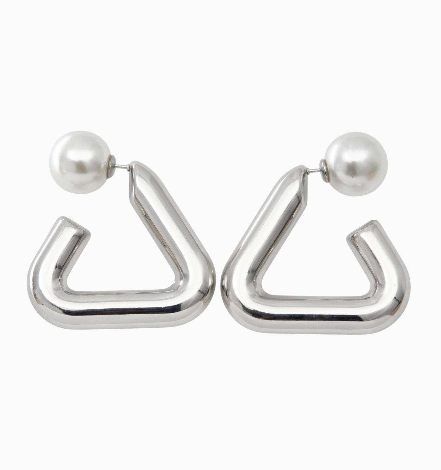 Mila Reversible Hoop Earrings - Pearl