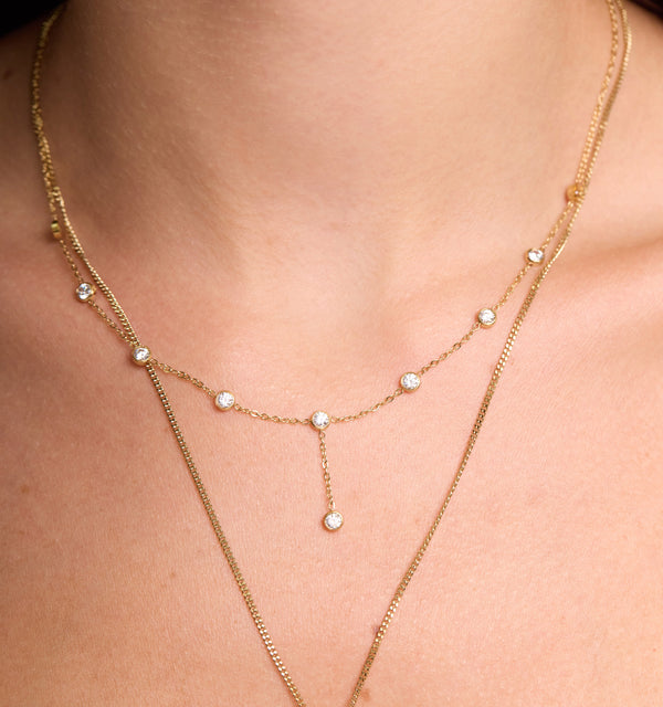 Cascade Drop Y Lariat Necklace - Short