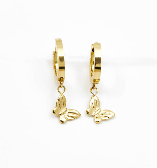 Butterfly Hoop Earrings