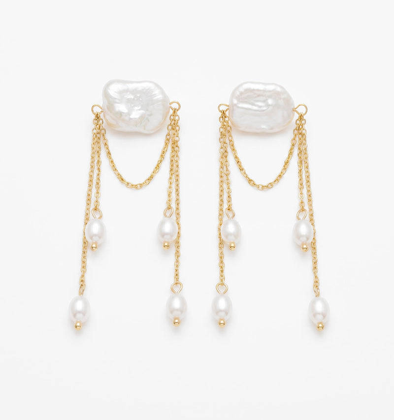 Baroque Pearl Cascade Earrings