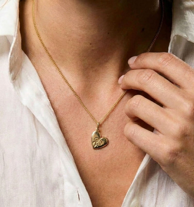 Birth Flower Heart Necklace