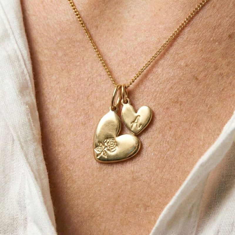 Birth Flower Heart Necklace
