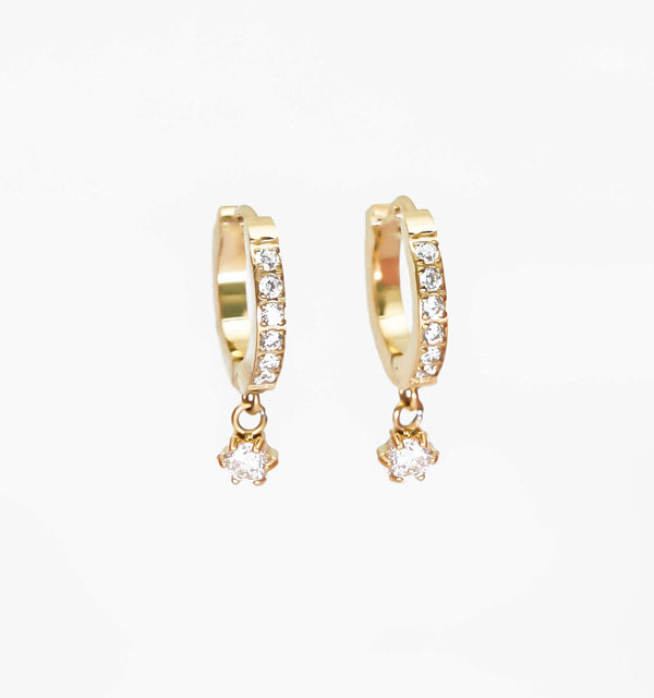 Pave Drop Earrings