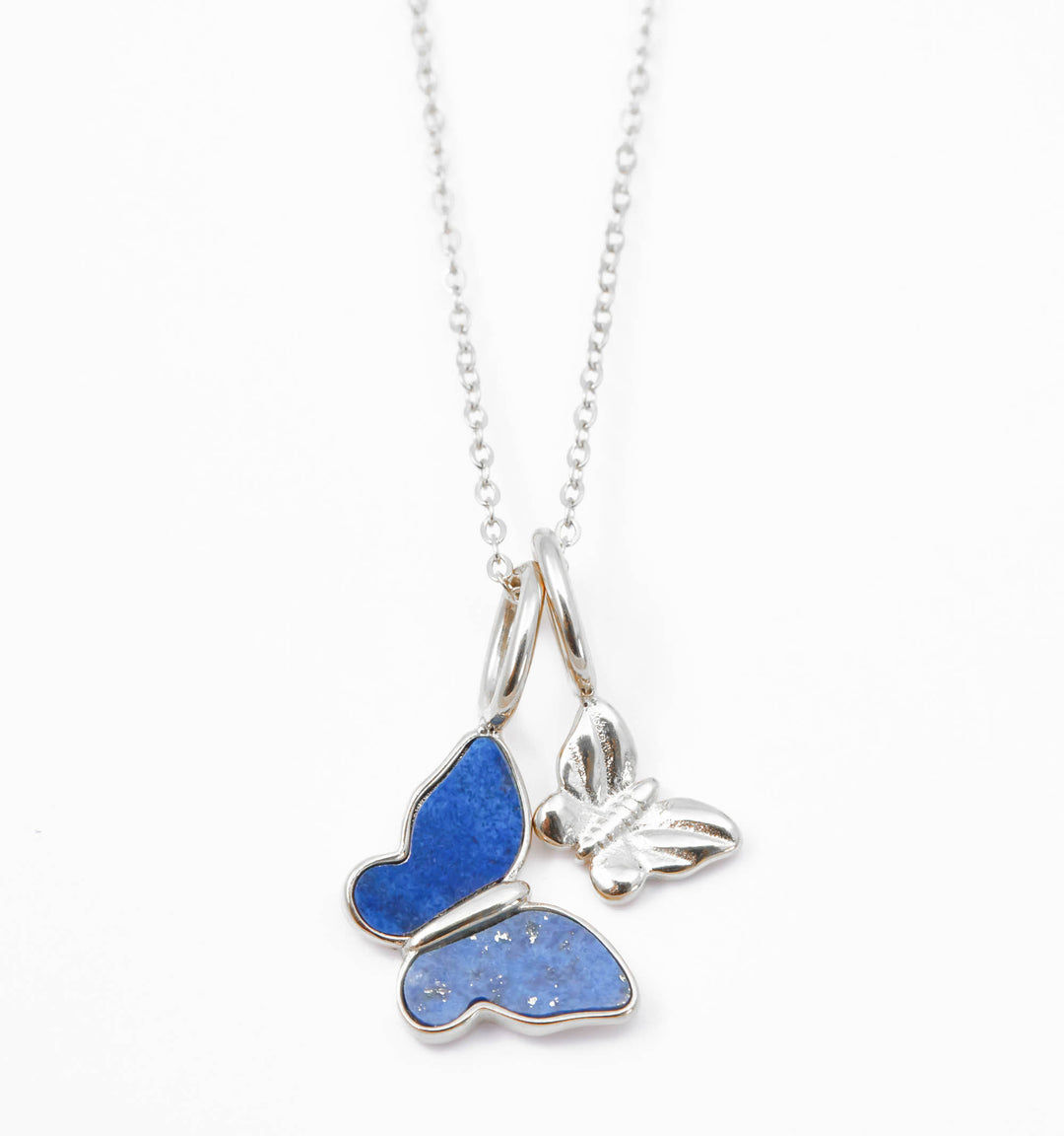Lapis Butterfly Necklace With Mini Butterfly Charm