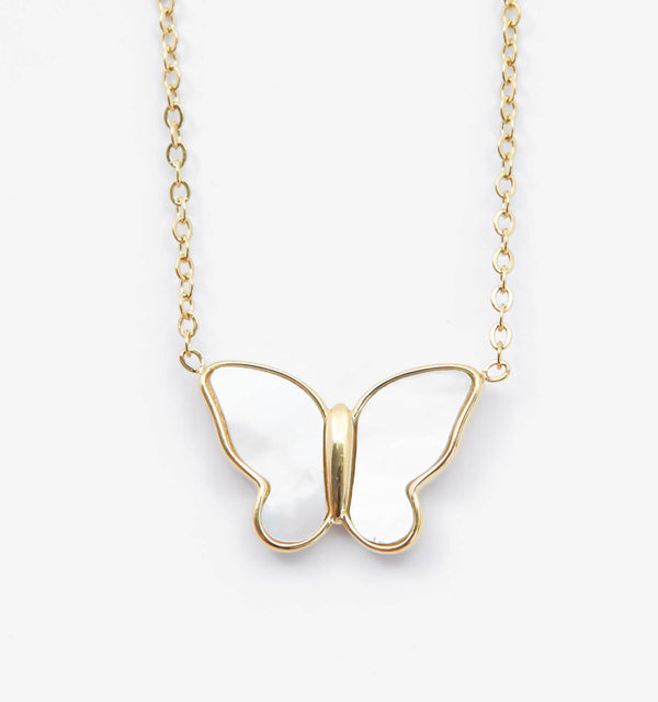 Mother of Pearl Butterfly Necklace