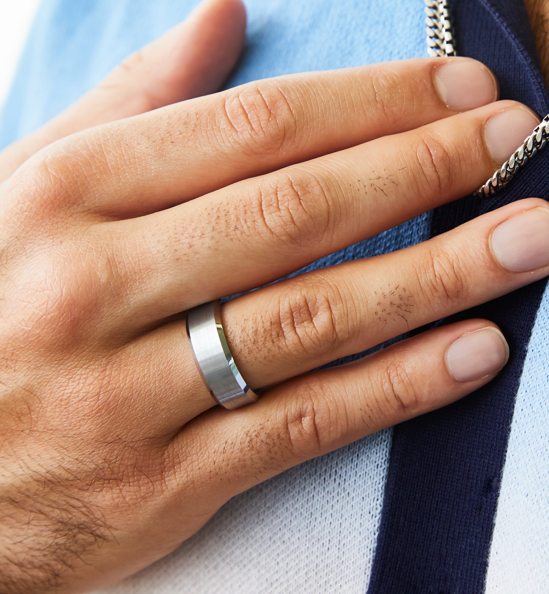 Silver Men's Wedding Band Ring, Promise Ring for Guys, Engagement Ring ...