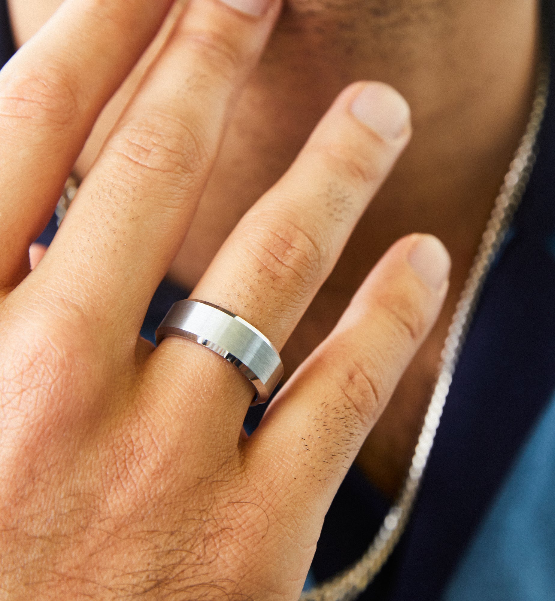 Matte Silver Men's Wedding Ring