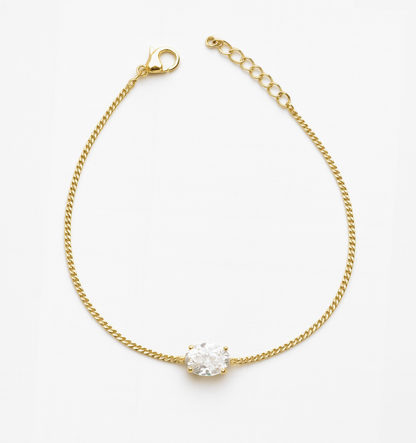 Oval CZ Diamond Bracelet