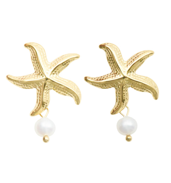 Starfish Pearl Earrings