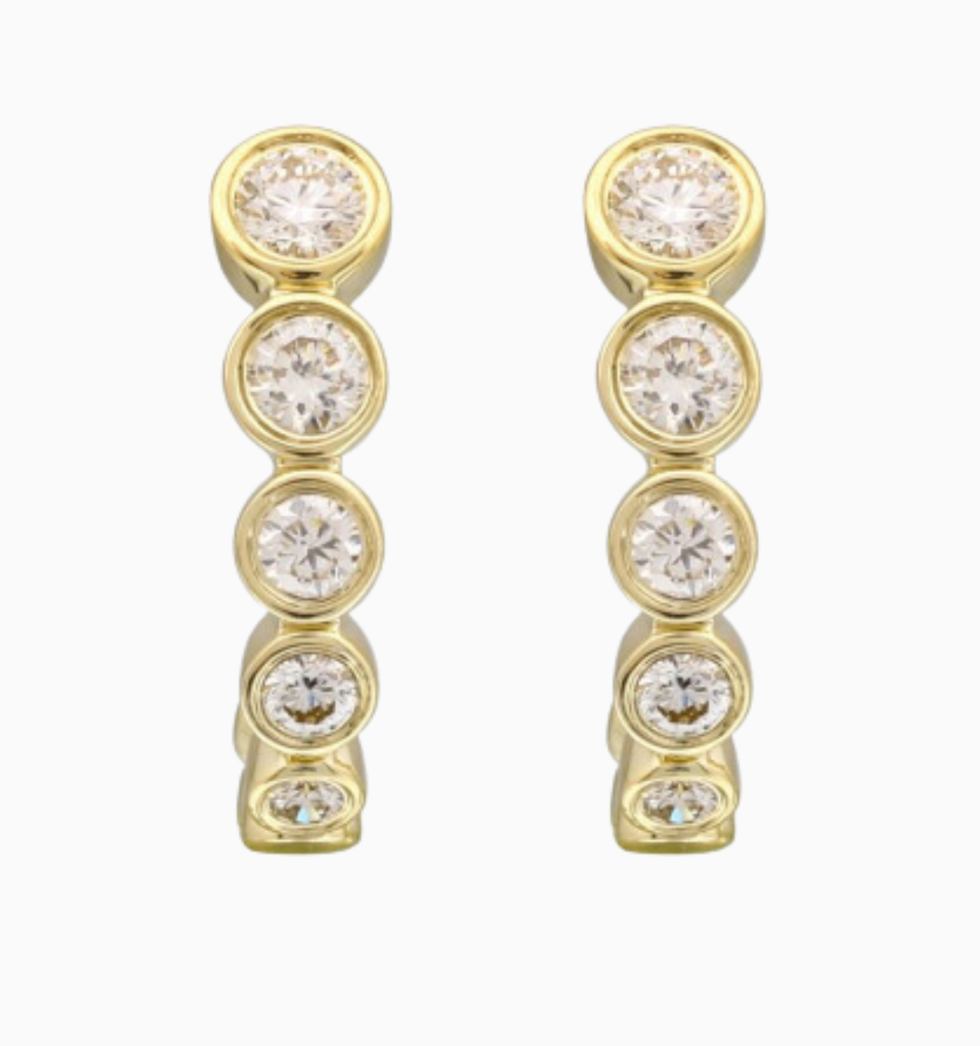 Bezel Diamond Hoop Earrings