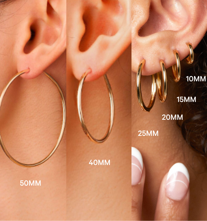 Light weight gold hoop earrings clearance