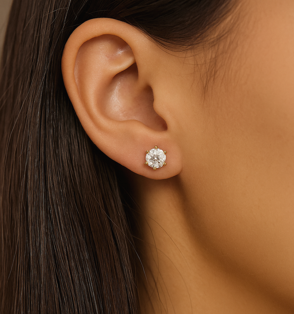 Solitaire CZ Diamond Earrings