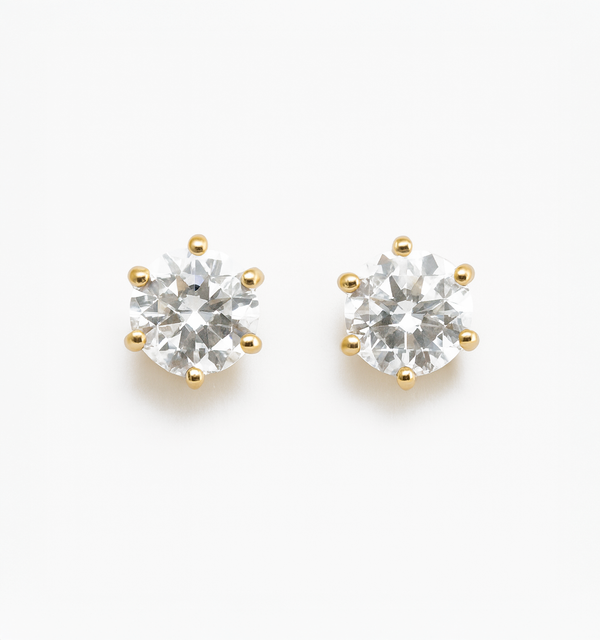 Solitaire CZ Diamond Earrings