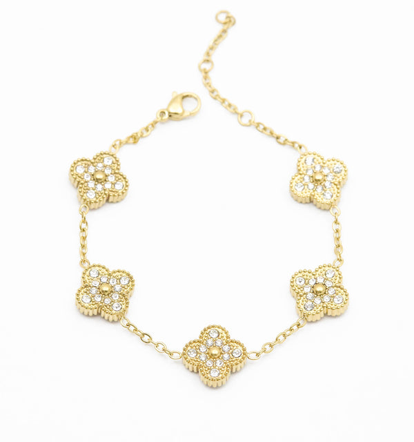 Crystal Clover Bracelet