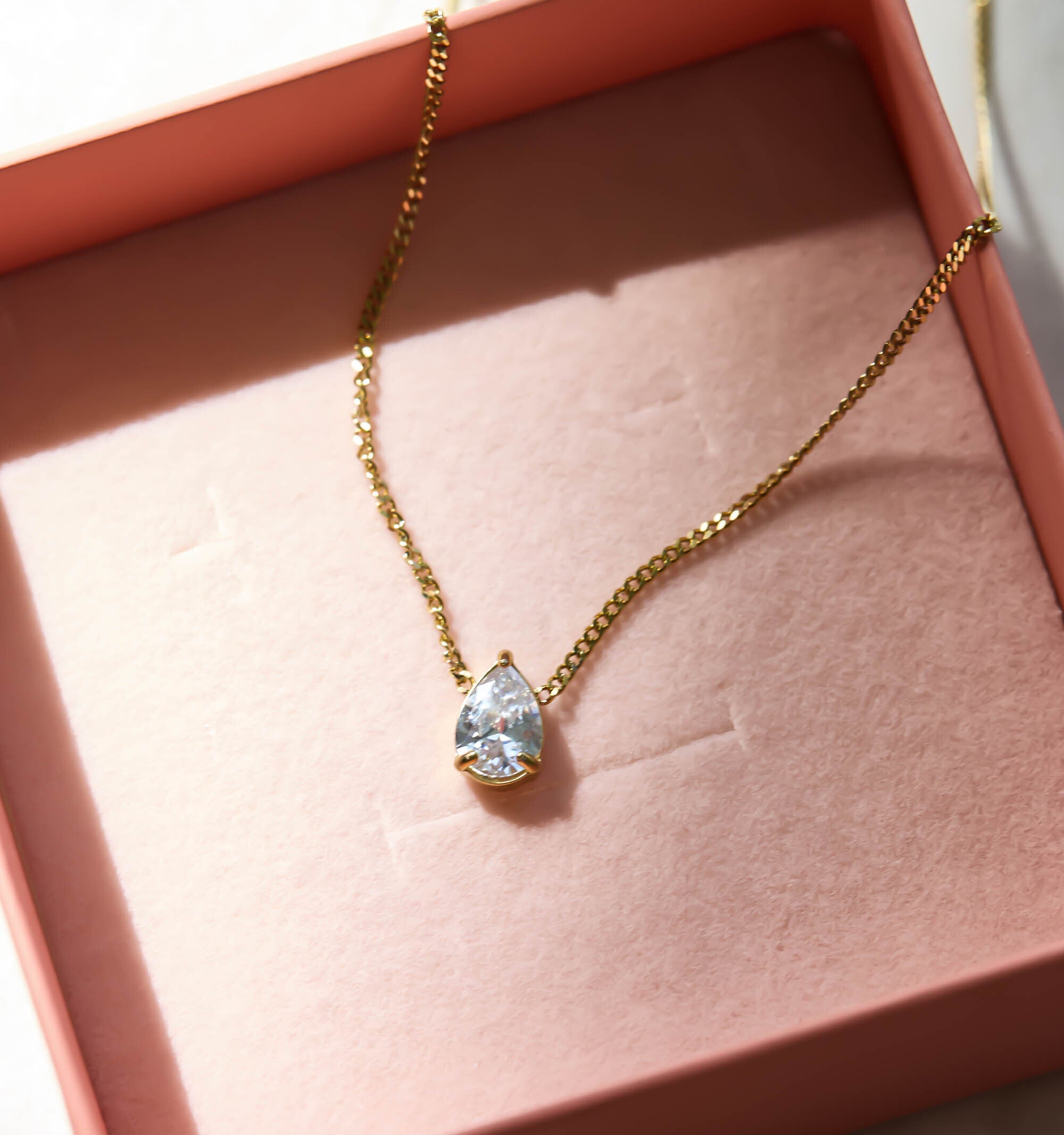 Teardrop CZ Diamond Necklace