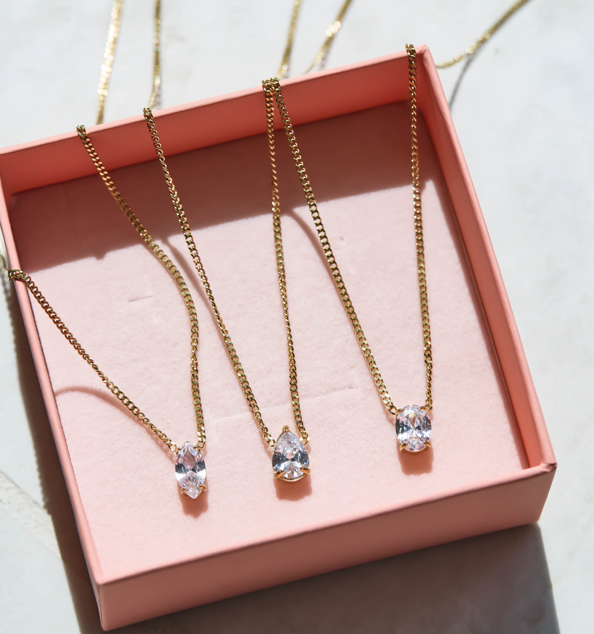 Oval CZ Diamond Necklace