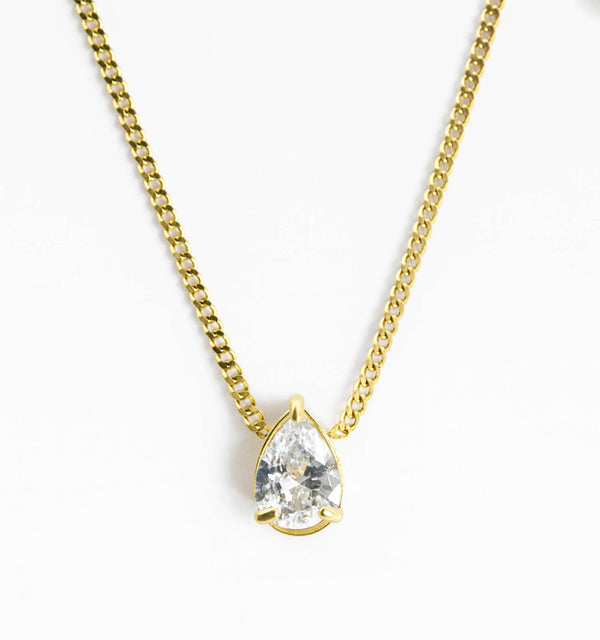 Teardrop CZ Diamond Necklace