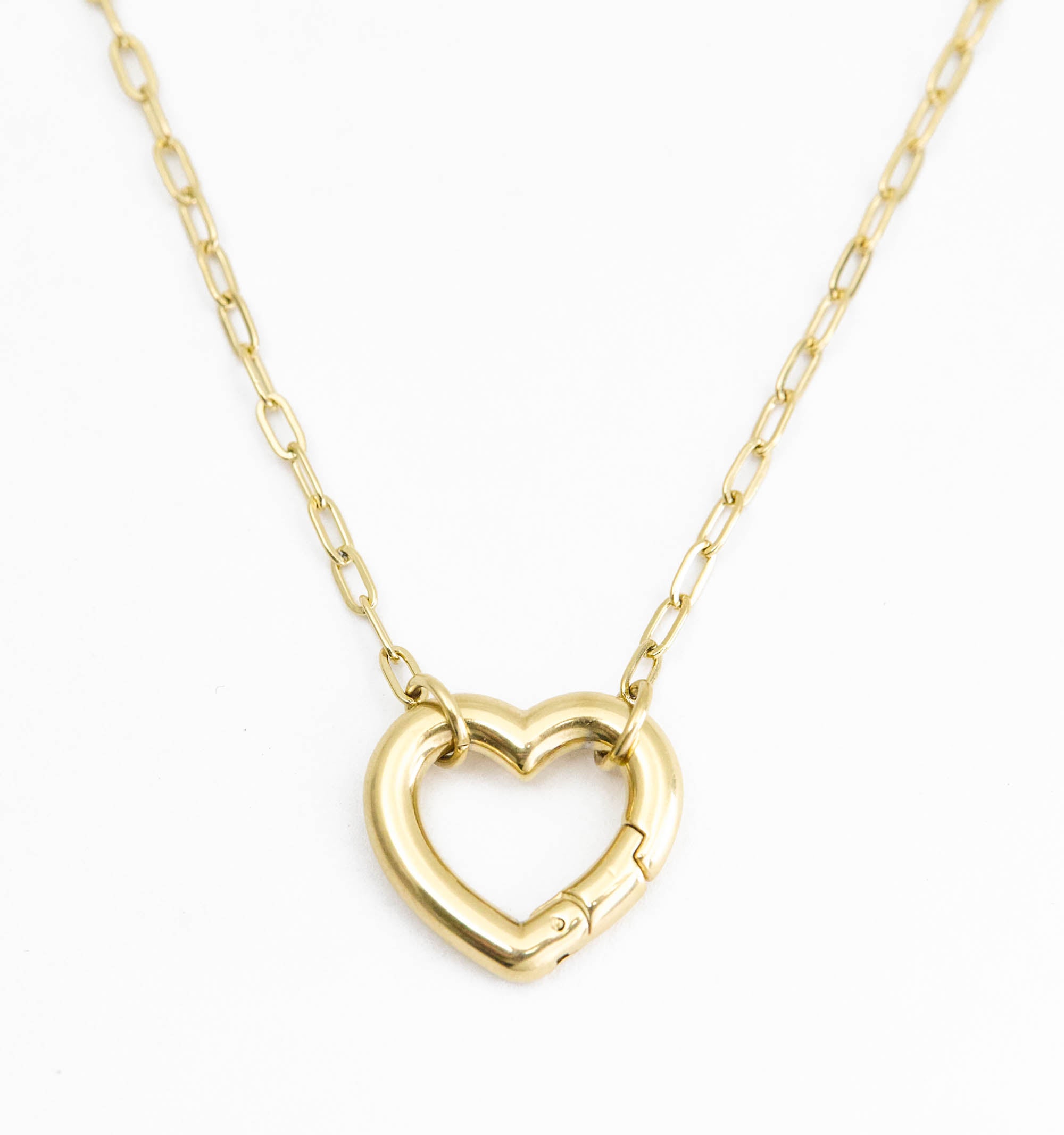 Personalized Paperclip Heart Charm Necklace
