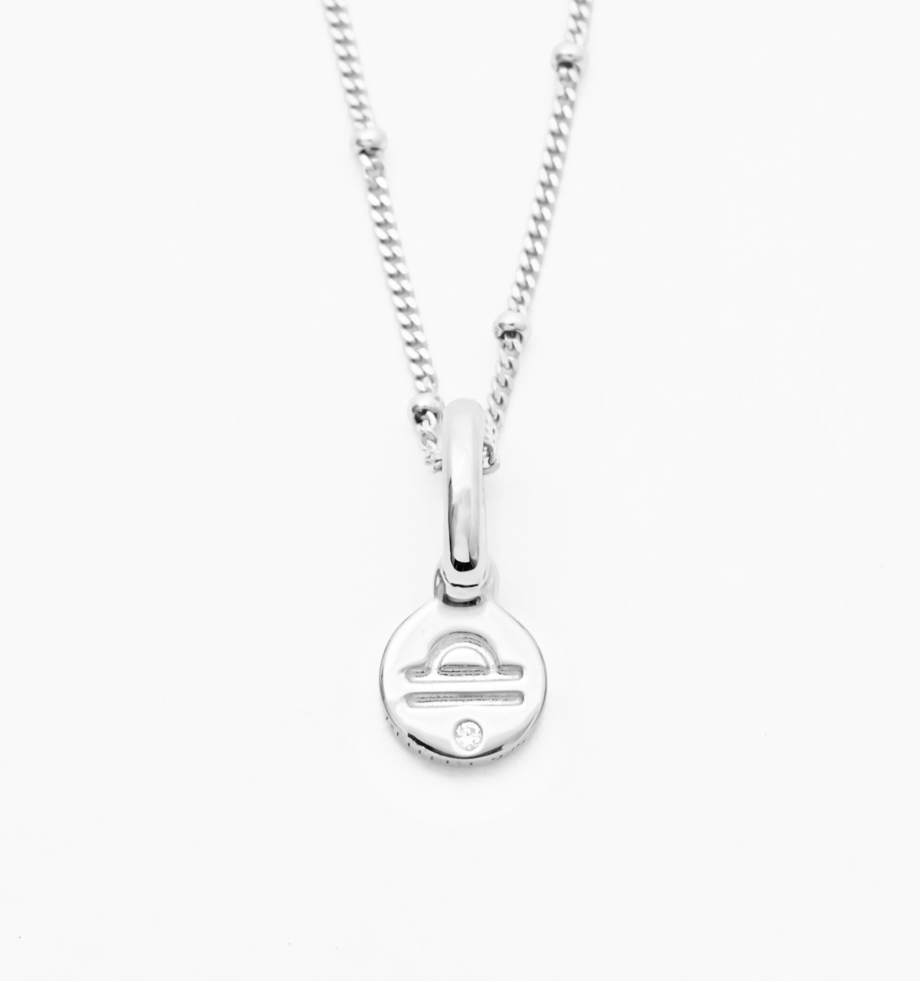 Zodiac Libra Sterling silver pearl charm Pendant at ₹2950 | Azilaa