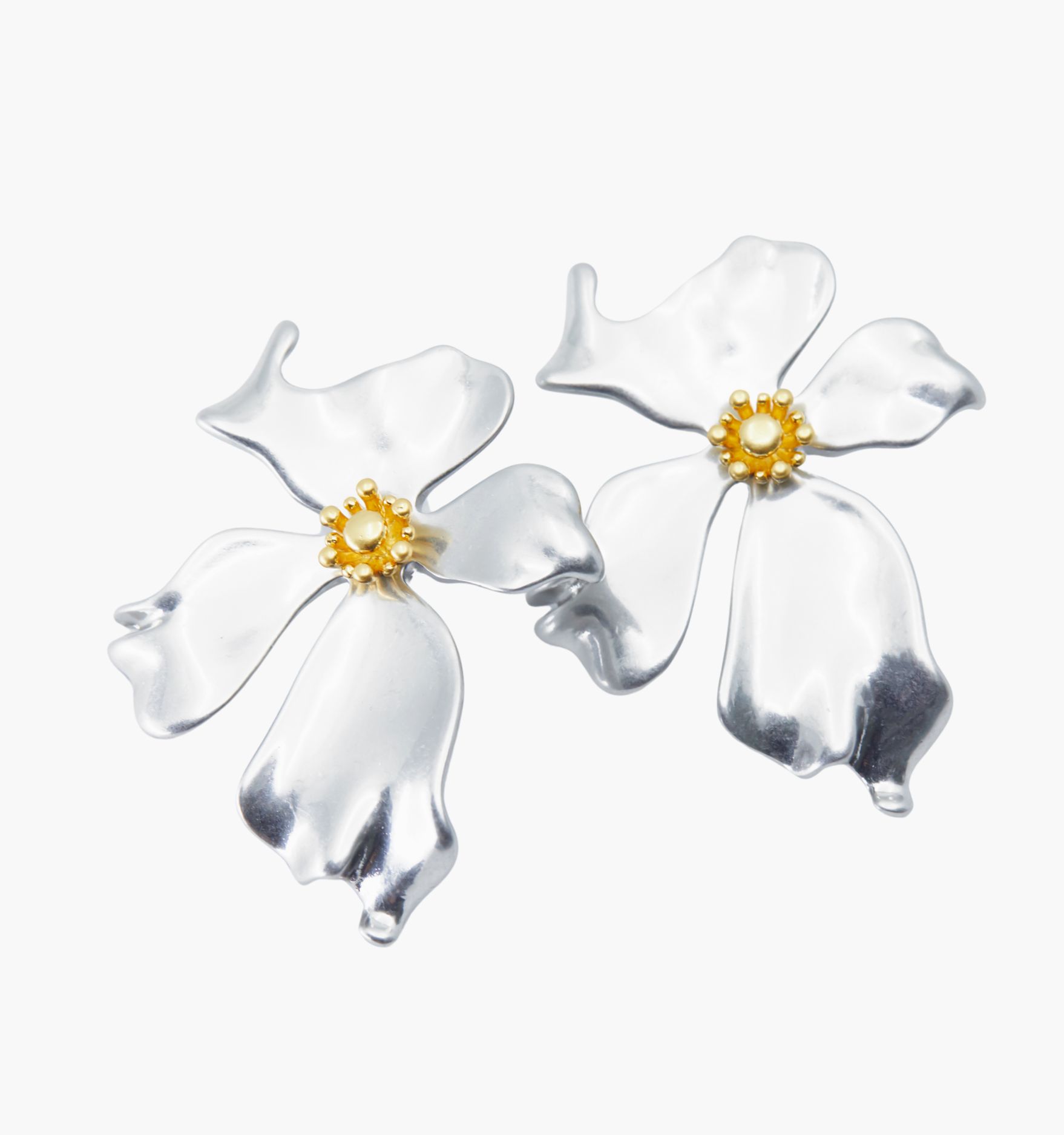 Metallic Flower Earrings