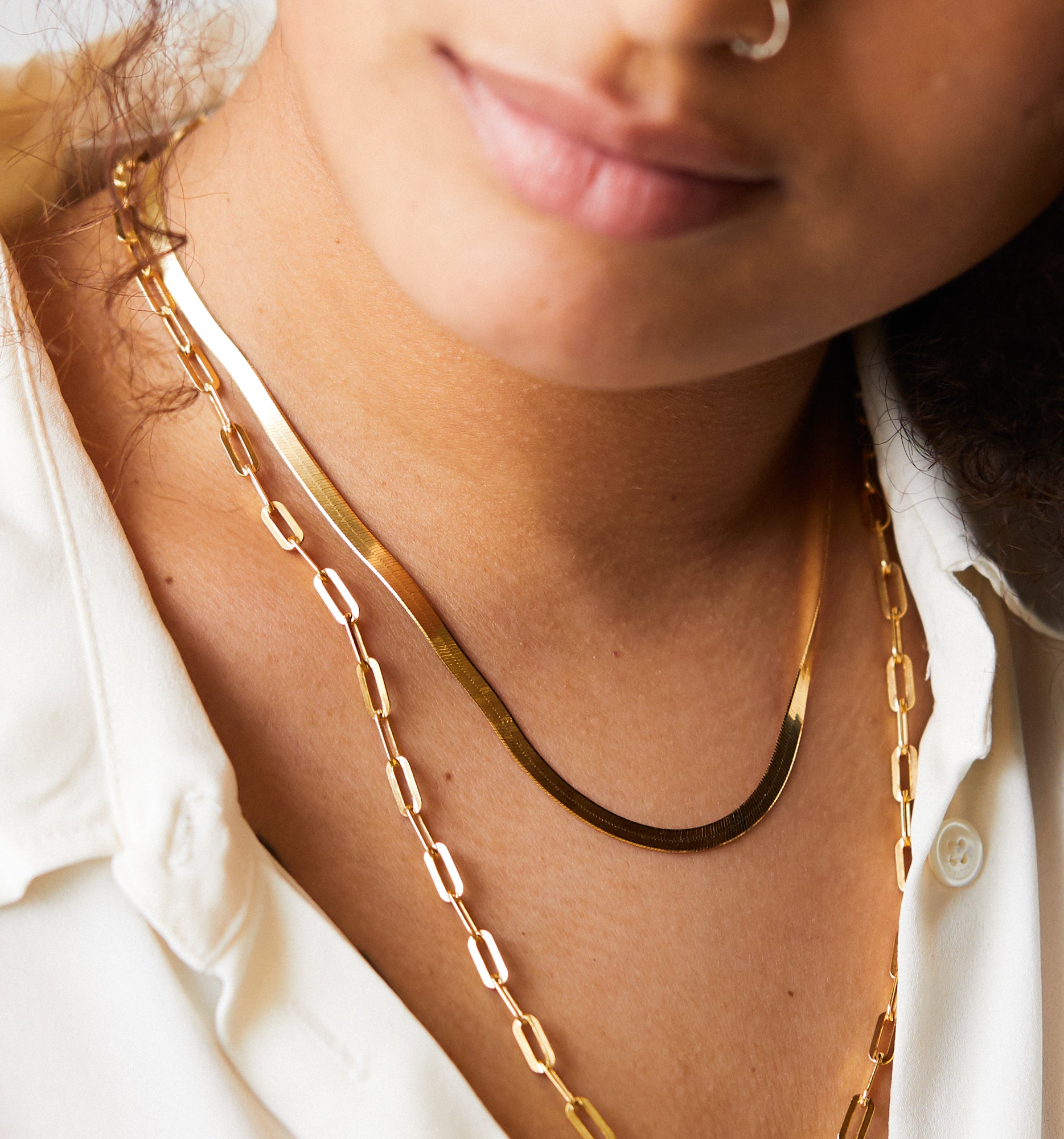 Herringbone Chain Necklace. 5mm