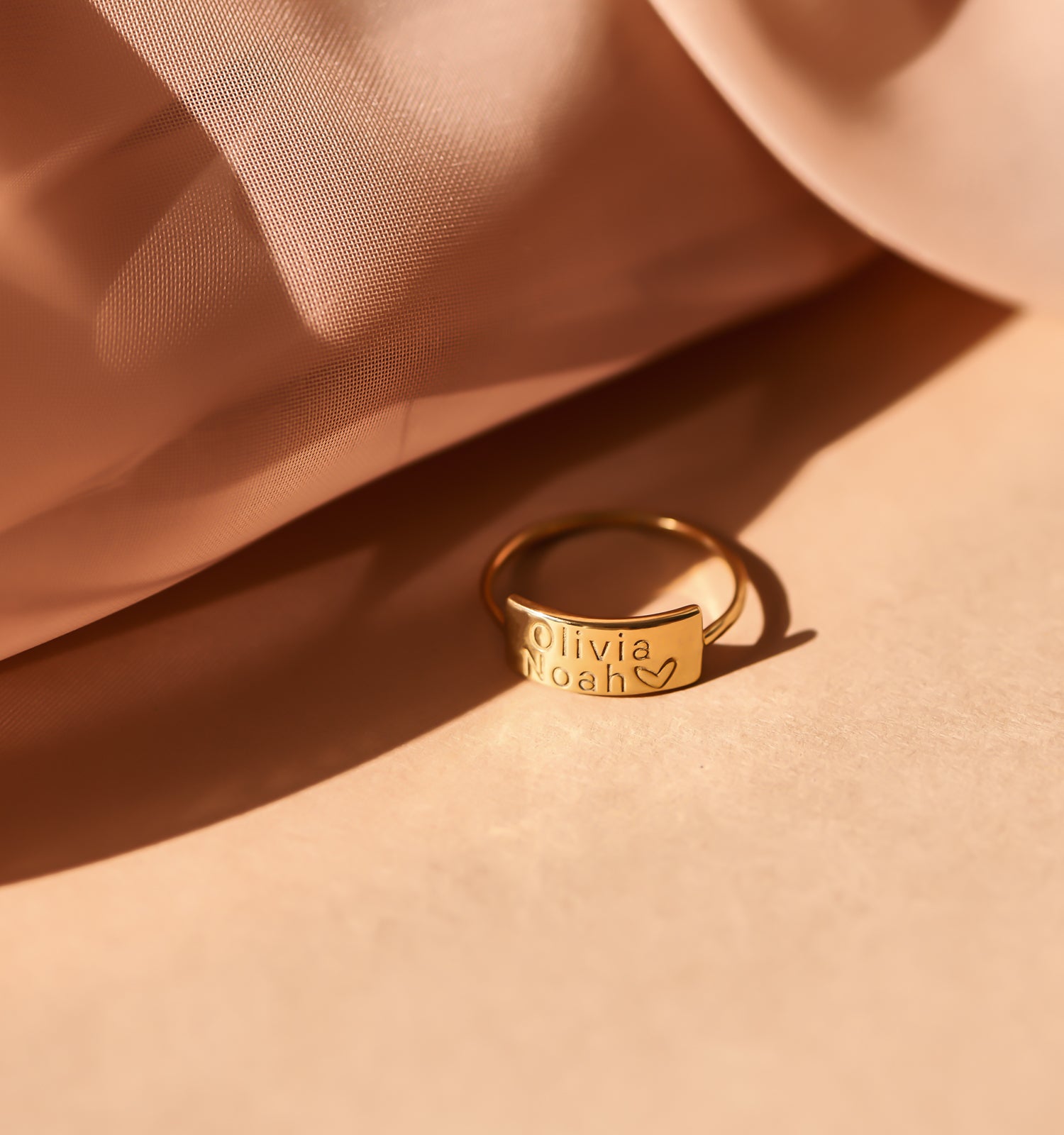 14K Gold-Plated Sterling Personalized Engraved Bar Name Ring - QVC.com