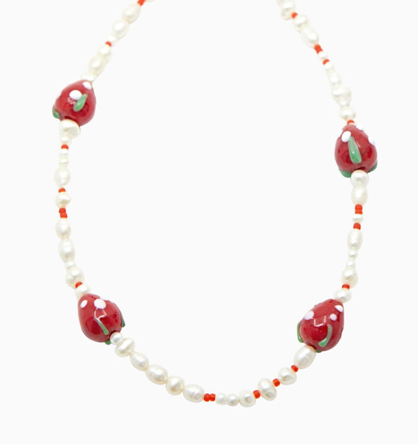 Strawberry Pearl Necklace